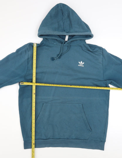 Mens UK Size L adidas Blue Pullover Hoodie