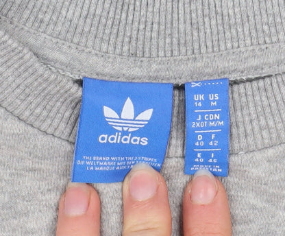 Womens UK Size 14 adidas Grey Pullover Sweatshirt
