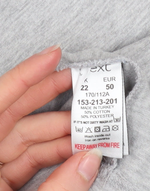 Womens UK Size 22 NEXT Grey Basic T-Shirt