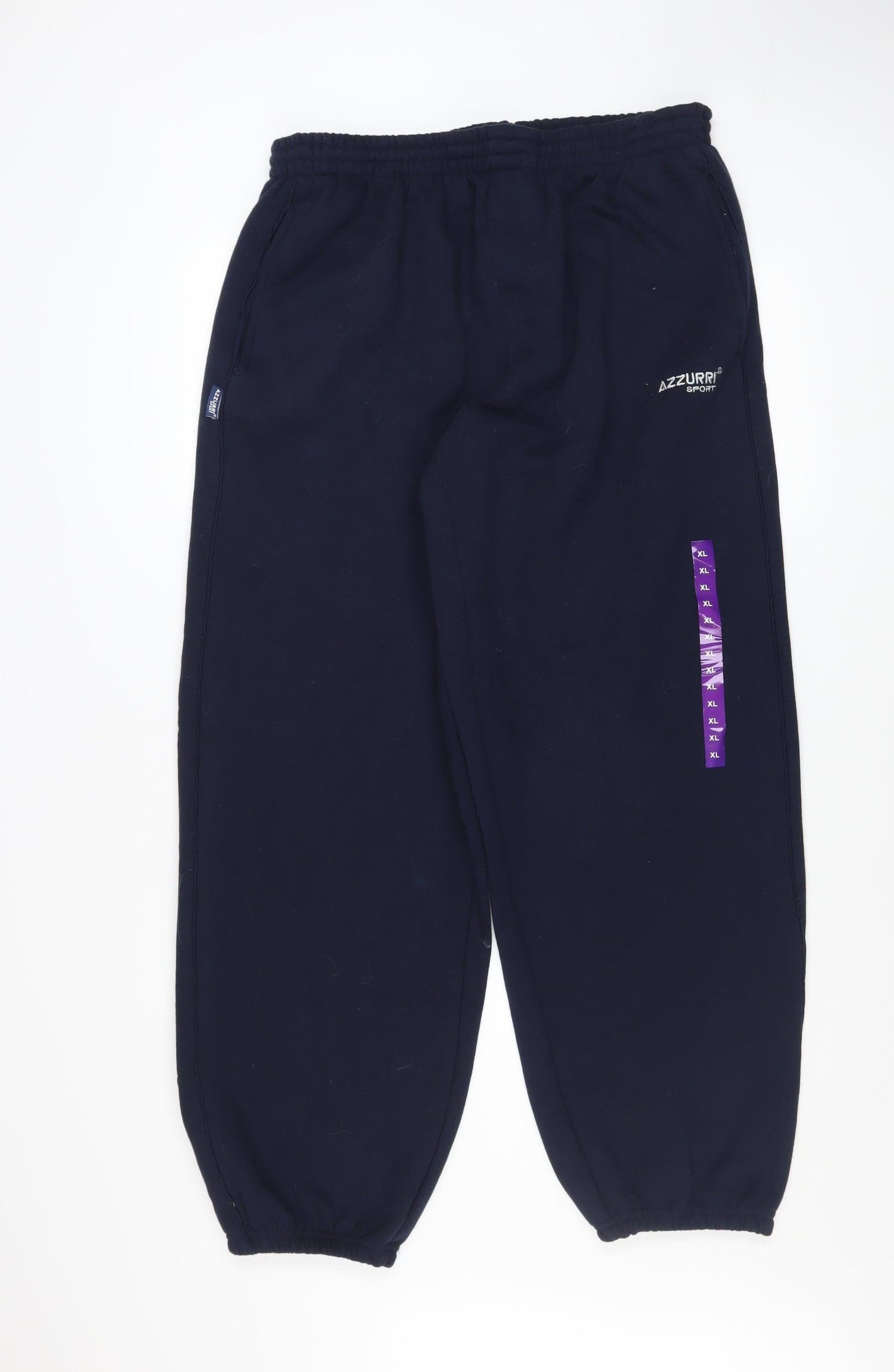 Mens UK Size XL Azzurri Sport Regular Fit Sweatpants Blue Trousers