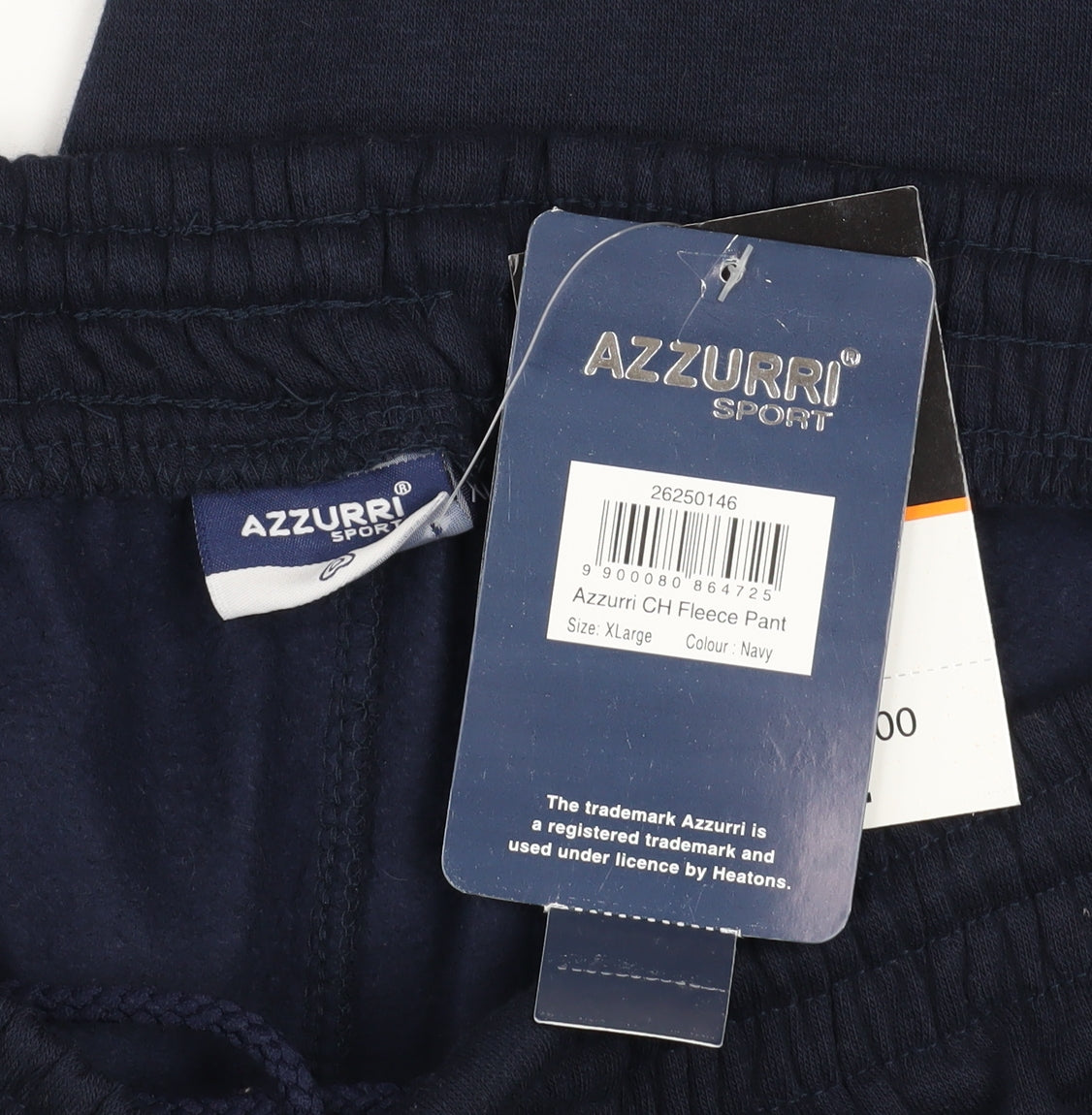 Mens UK Size XL Azzurri Sport Regular Fit Sweatpants Blue Trousers