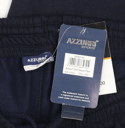 Mens UK Size XL Azzurri Sport Regular Fit Sweatpants Blue Trousers