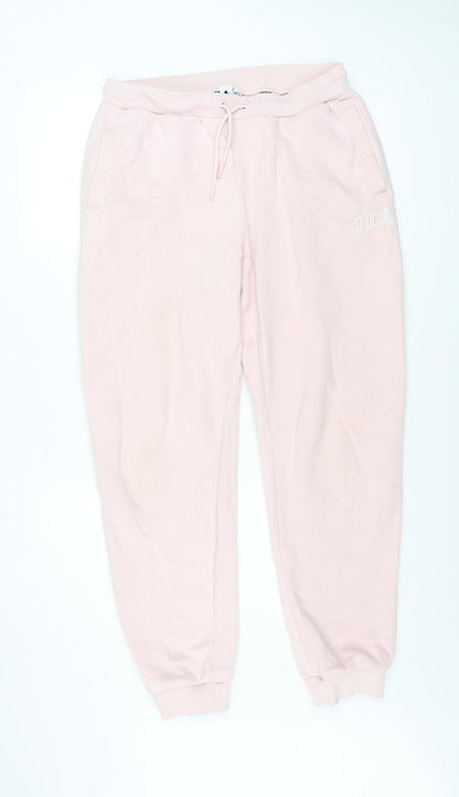 Womens UK Size 12 FILA Regular Fit Jogger Pink Trousers