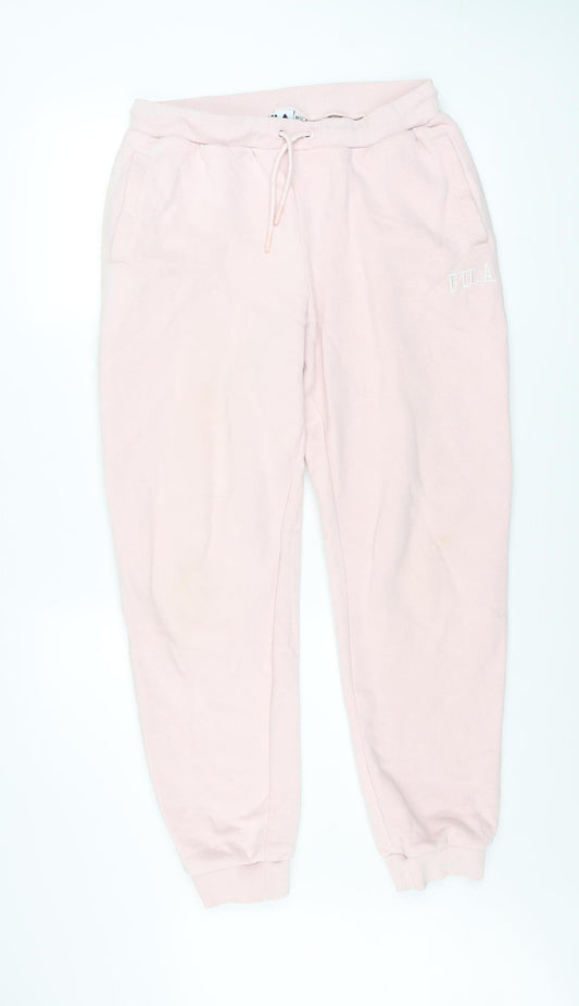 Womens UK Size 12 FILA Regular Fit Jogger Pink Trousers