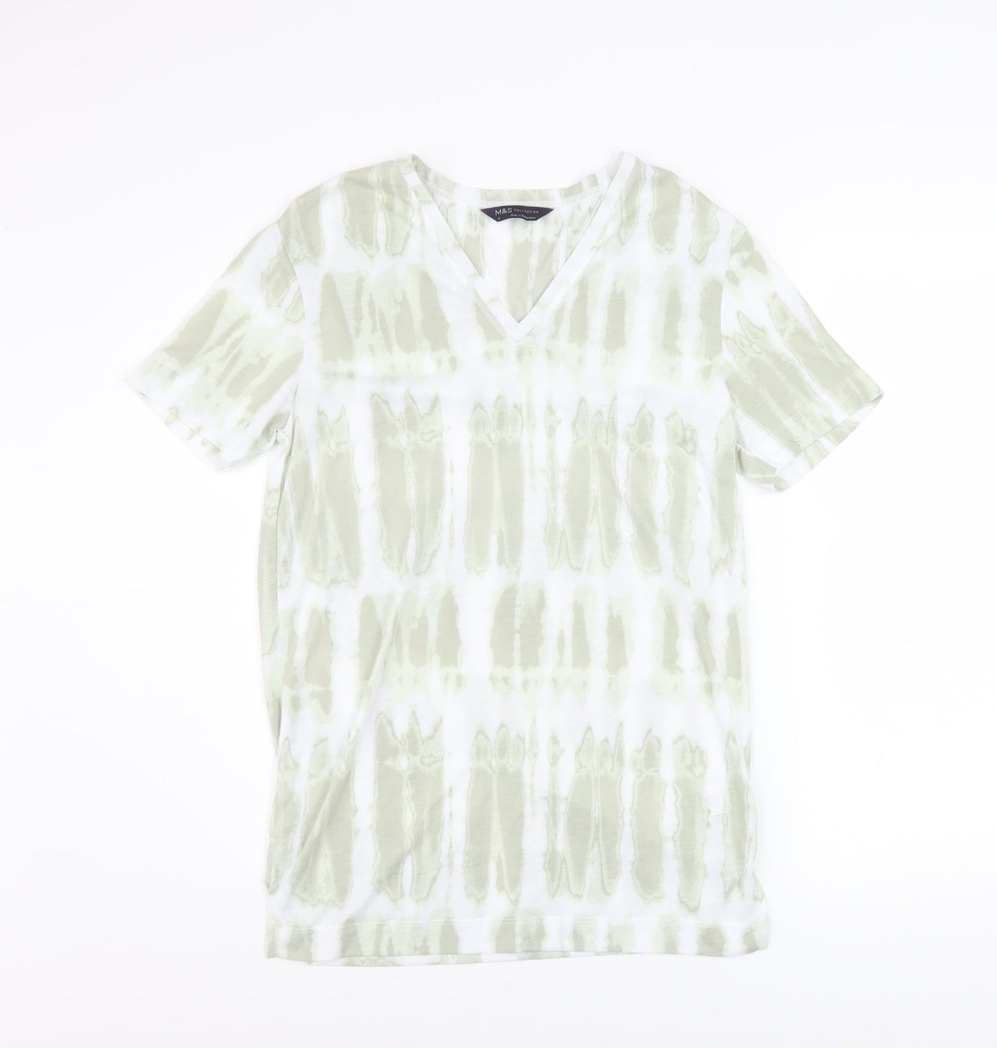 Womens UK Size 6 Marks and Spencer Green Basic T-Shirt