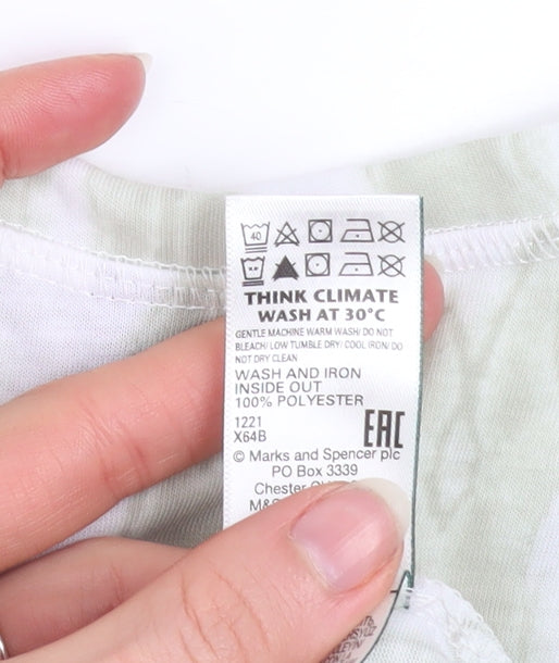 Womens UK Size 6 Marks and Spencer Green Basic T-Shirt