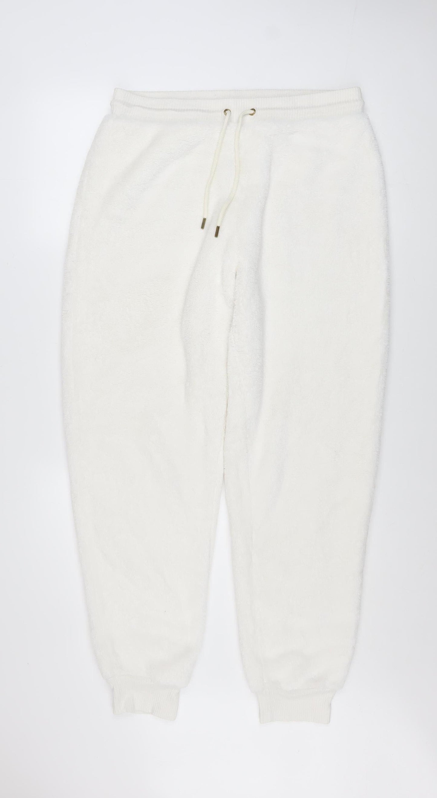 Womens UK Size M Marks and Spencer Regular Fit Jogger White Trousers