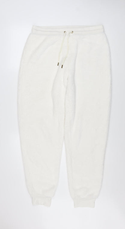 Womens UK Size M Marks and Spencer Regular Fit Jogger White Trousers