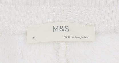 Womens UK Size M Marks and Spencer Regular Fit Jogger White Trousers