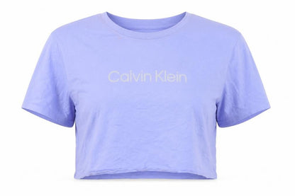 Womens UK Size XL Calvin Klein Purple Cropped T-Shirt