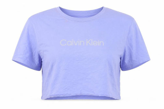 Womens UK Size XL Calvin Klein Purple Cropped T-Shirt