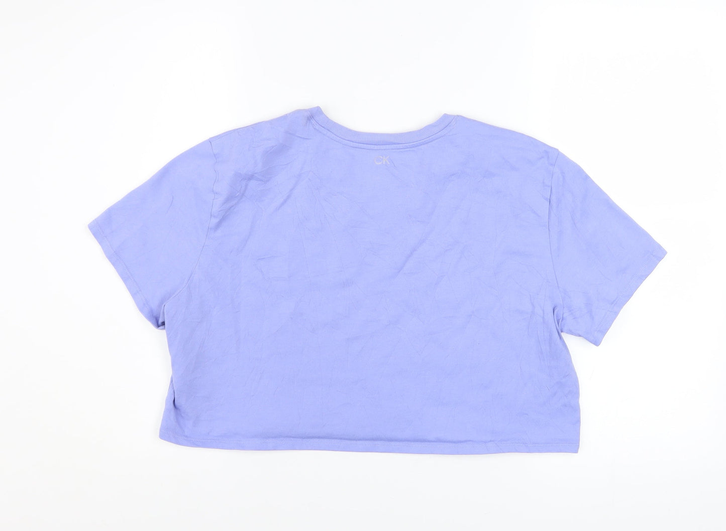 Womens UK Size XL Calvin Klein Purple Cropped T-Shirt