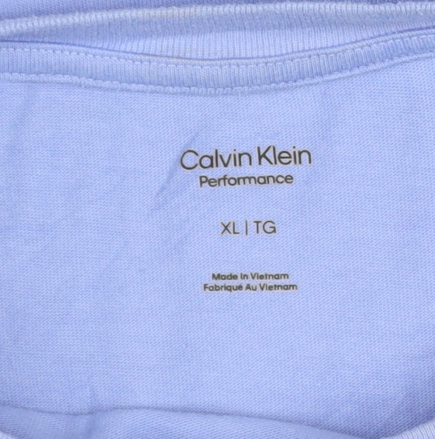 Womens UK Size XL Calvin Klein Purple Cropped T-Shirt