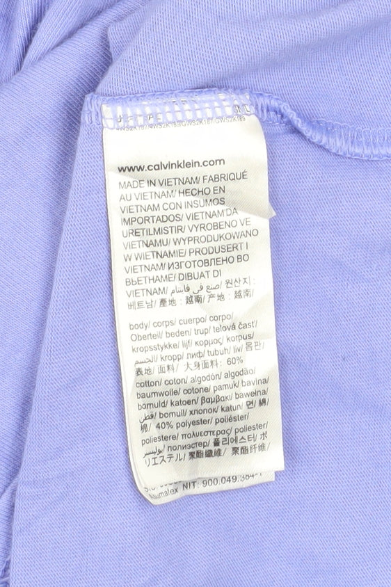 Womens UK Size XL Calvin Klein Purple Cropped T-Shirt