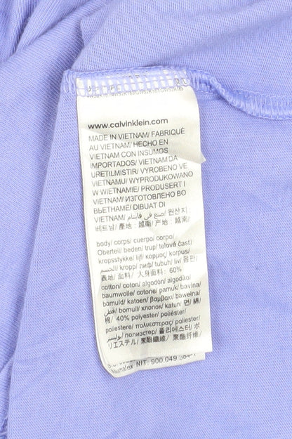 Womens UK Size XL Calvin Klein Purple Cropped T-Shirt