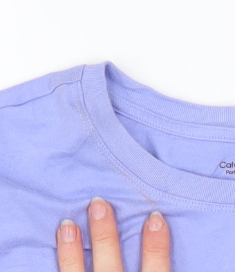 Womens UK Size XL Calvin Klein Purple Cropped T-Shirt