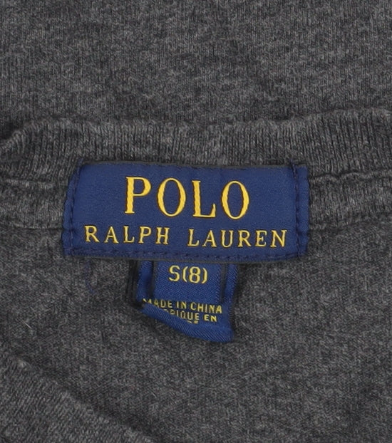 Boys UK Size 8 Years Ralph Lauren Grey Basic T-Shirt