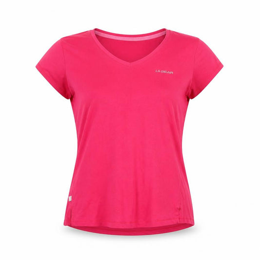 LA Gear Women’s Pink V-Neck Short Sleeve Basic T-Shirt Size 14