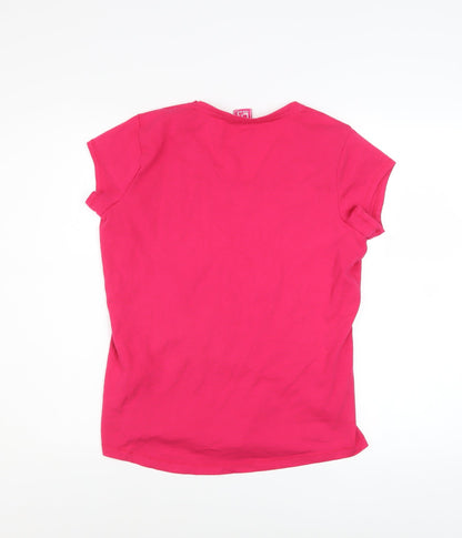 LA Gear Women’s Pink V-Neck Short Sleeve Basic T-Shirt Size 14