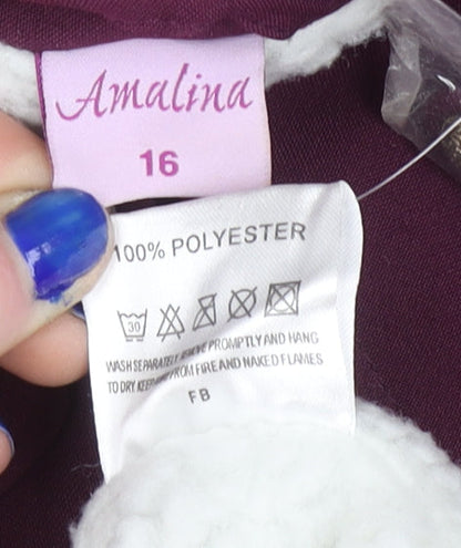 Womens UK Size 16 Amalina Purple Overcoat