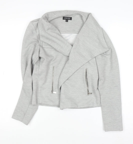Womens UK Size S Episode Grey Biker Coat
