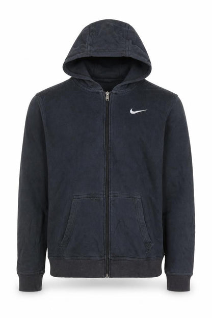 Front view of Nike Teens Black Full Zip Hoodie XL 13–15yrs Cotton Blend Fleece
