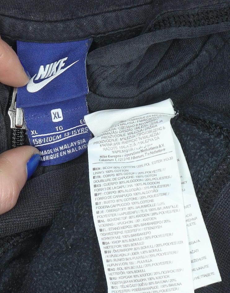 Teens UK Size XL Nike Black Full Zip Hoodie