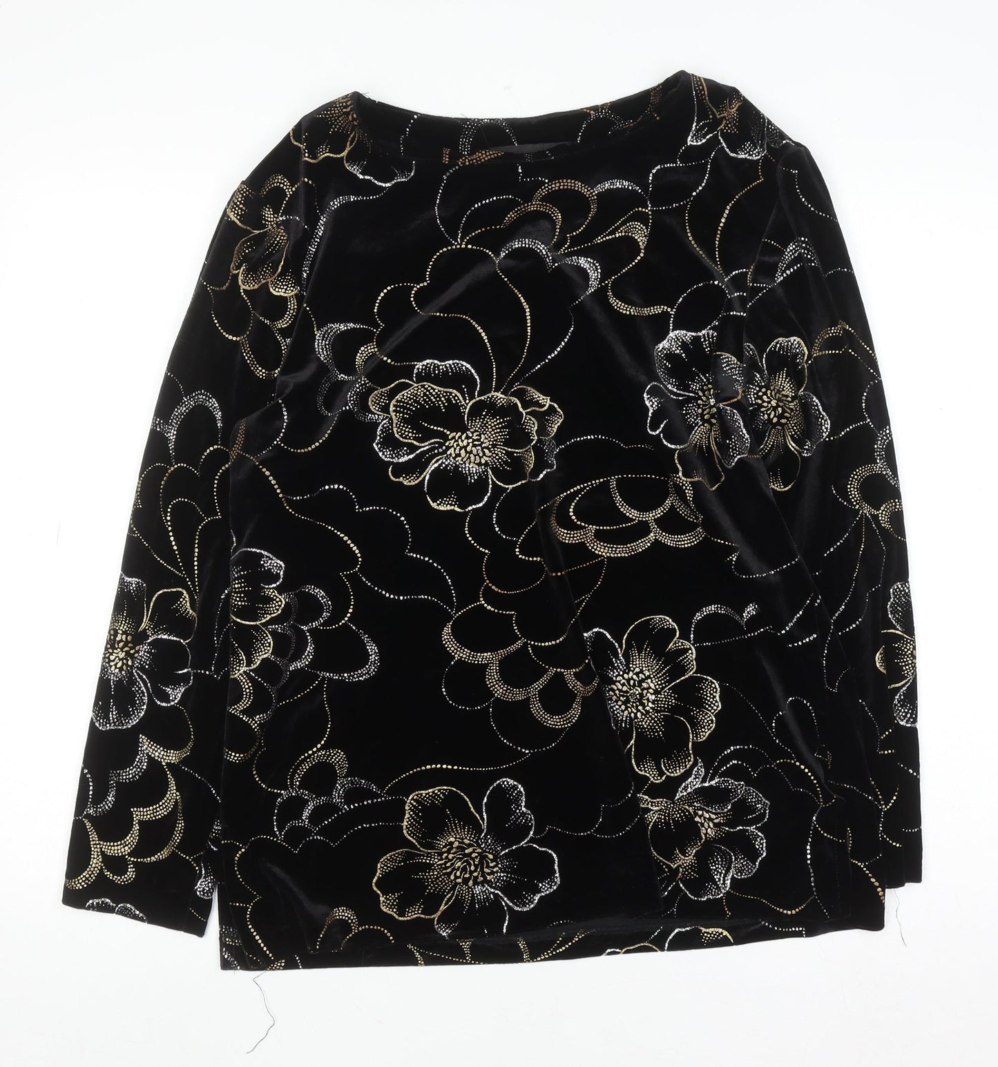 Womens UK Size M Briggs Black Tunic Blouse