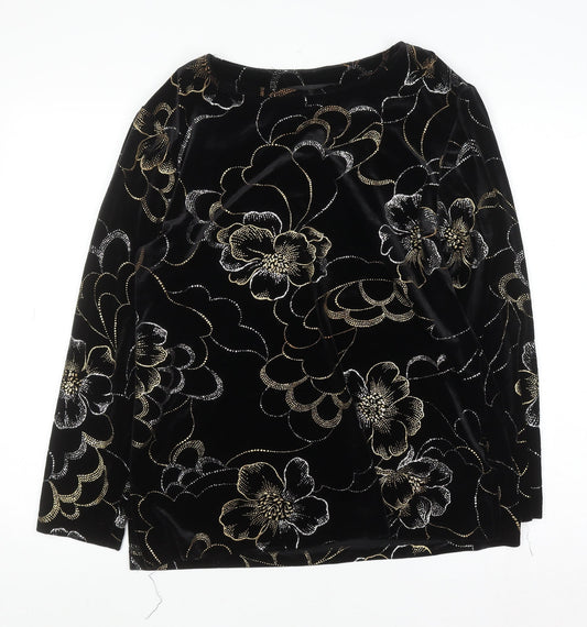 Womens UK Size M Briggs Black Tunic Blouse