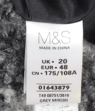Womens UK Size 20 Marks and Spencer Grey Overcoat