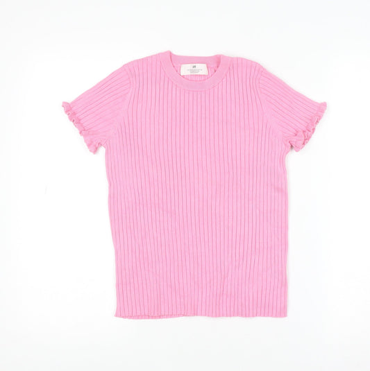 Teens UK Size 8 H&M Pink Basic T-Shirt