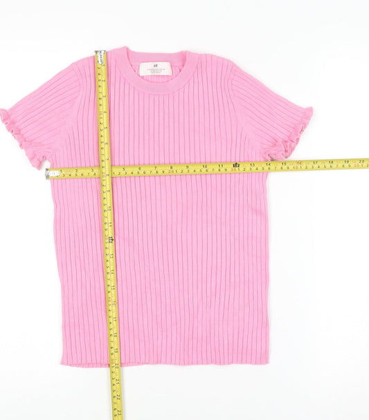 Teens UK Size 8 H&M Pink Basic T-Shirt