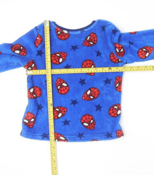 Nutmeg Boys Blue Spider-Man Fleece Pyjama Set 5-6 Years Marvel Nightwear