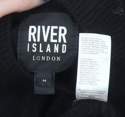 Womens UK Size M River Island Black Pullover Jumper