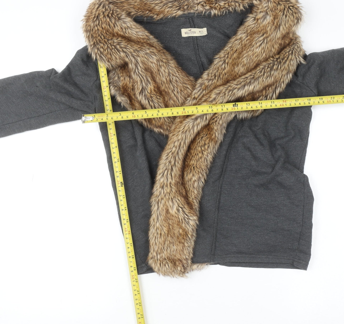 Womens UK Size M/L Hollister Grey Cardigan Jumper