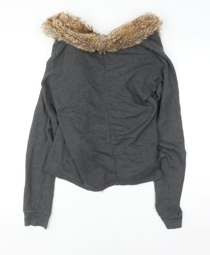 Womens UK Size M/L Hollister Grey Cardigan Jumper