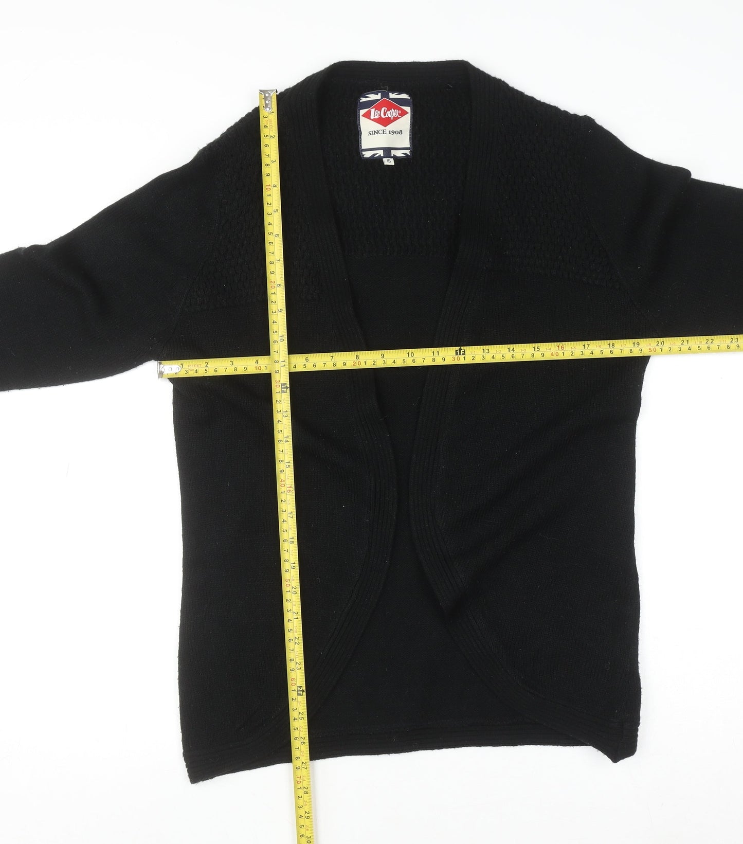 Womens UK Size 16 Lee Cooper Black Cardigan Jumper