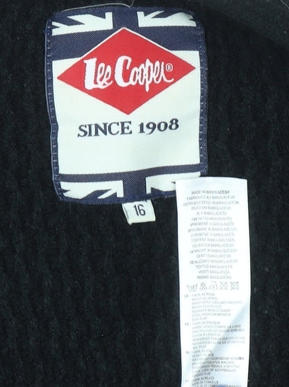 Womens UK Size 16 Lee Cooper Black Cardigan Jumper