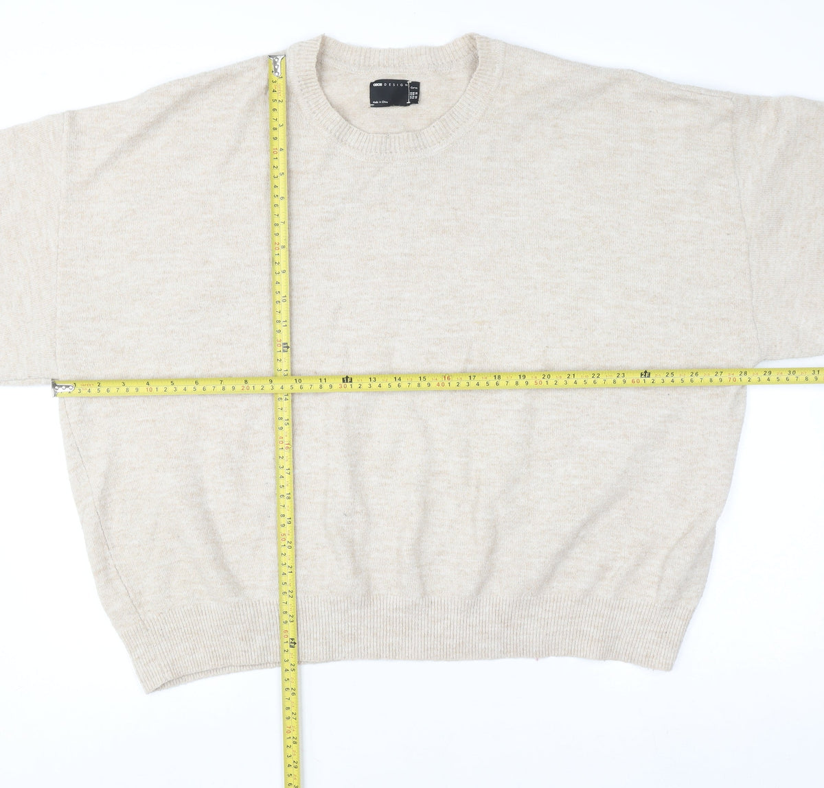 Womens UK Size 22 ASOS Design Beige Pullover Jumper