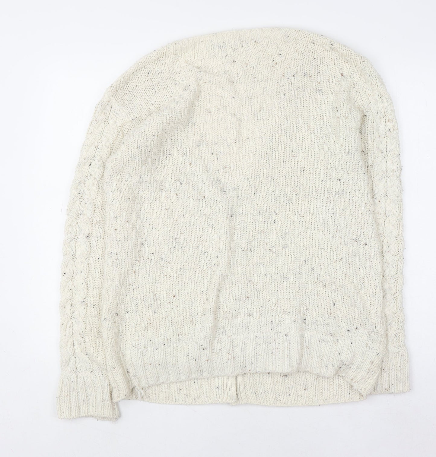 Womens UK Size M QED London Ivory Cardigan Jumper