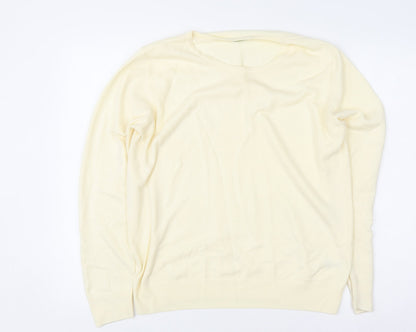 Marks and Spencer Women’s Ivory Acrylic Crew Neck Jumper UK 14