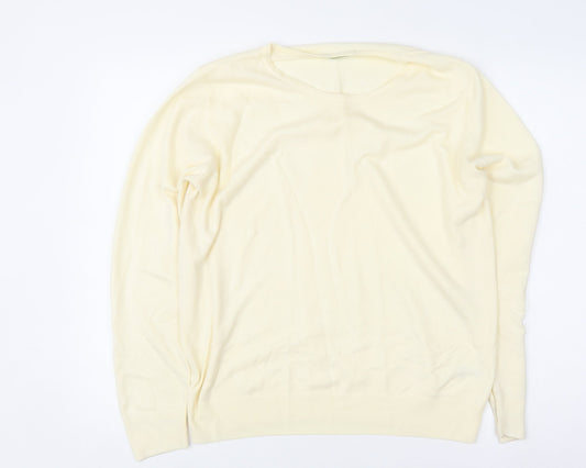 Marks and Spencer Women’s Ivory Acrylic Crew Neck Jumper UK 14