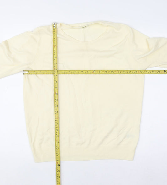 Marks and Spencer Women’s Ivory Acrylic Crew Neck Jumper UK 14
