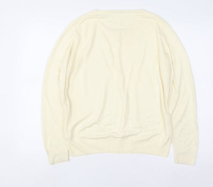 Marks and Spencer Women’s Ivory Acrylic Crew Neck Jumper UK 14