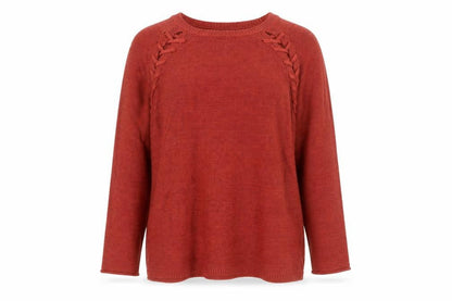Womens UK Size L Papaya Red Pullover Jumper