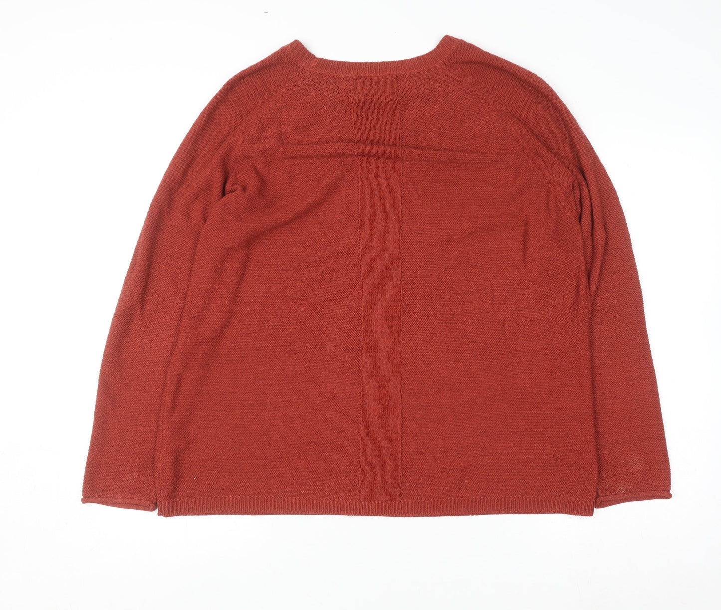 Womens UK Size L Papaya Red Pullover Jumper