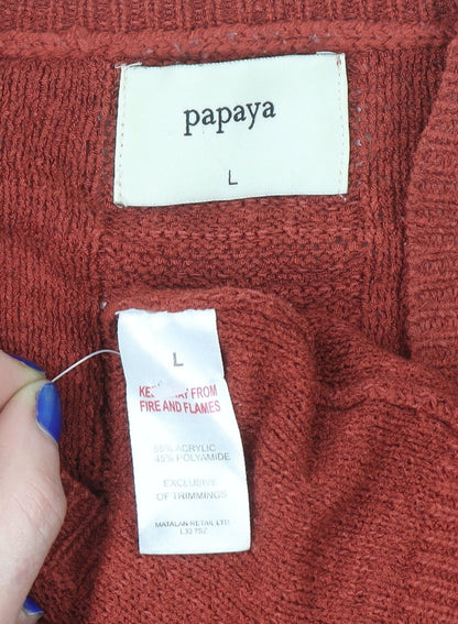 Womens UK Size L Papaya Red Pullover Jumper