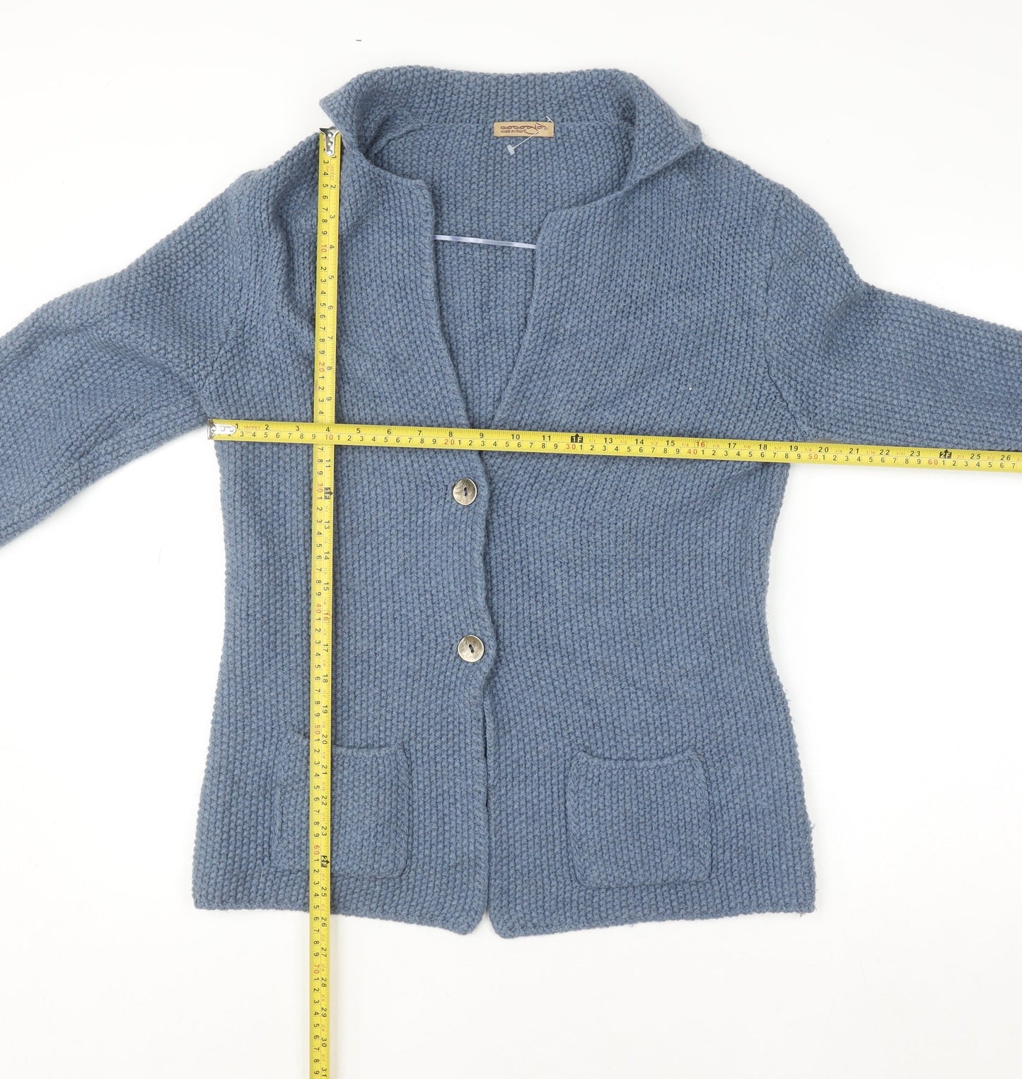 Womens UK Size 14 Cococi Blue Cardigan Jumper