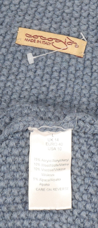 Womens UK Size 14 Cococi Blue Cardigan Jumper