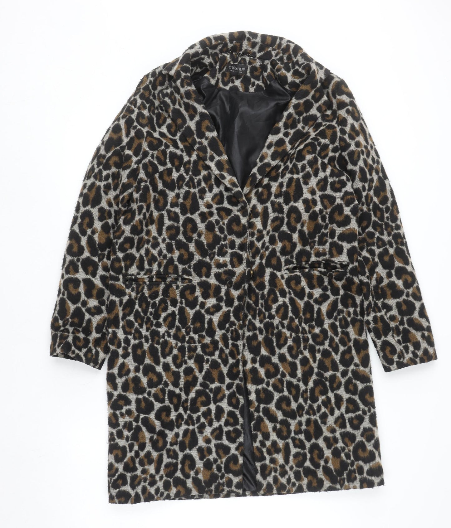 Womens UK Size 8 Topshop Brown Overcoat